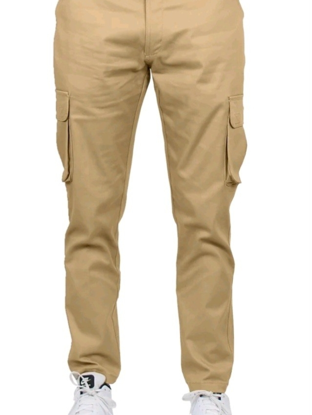 Men's Khaki Cargo Pants - Slim Fit